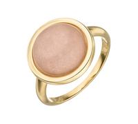 Fingerring JOBO Gr. 58, gelb (gelbgold 375), Fingerringe, Damen, 58, Gelbgold 375, Fingerring, 375 Gold mit Chalcedon rosa (62361947-58) gelbgold 375