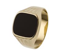 Fingerring JOBO Gr. 62, schwarz, Fingerringe, Herren, 62, Gelbgold 585, Fingerring, 585 Gold mit Onyx (44808055-62) schwarz