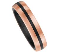 Fingerring JOBO "Ring Carbonring" Gr. 58, roségold 585, Fingerringe, Damen, 58, Carbon Roségold 585, Carbon, Roségold 585, Fingerring, Carbon und 585 Roségold (52464046-58) roségold 585