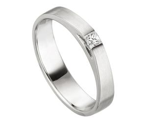 Fingerring JOBO "Ring Platinring Princess" Gr. 56, platin 950, Fingerringe, Damen, 56, SI = kleine Einschlüsse, Diamanten Platin 950, Diamanten, Platin 950, Fingerring, 950 Platin mit Diamant (4827070