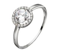 Fingerring JOBO "Ring Weißgoldring" Gr. 50, weißgold 333, Fingerringe, Damen, 50, Weißgold 333, Fingerring, 333 Weißgold mit 21 Zirkonia (30758912-50) weißgold 333