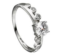 Fingerring JOBO "Ring Weißgoldring" Gr. 54, weißgold 333, Fingerringe, Damen, 54, Weißgold 333, Fingerring, 333 Weißgold mit 6 Zirkonia (87722413-54) weißgold 333