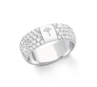 Fingerring JOOP "Schmuck Geschenk" Gr. 18, silberfarben, kristallweiß, Fingerringe, Damen, 18, Silber 925 (Sterlingsilber), 7mm, Fingerring, mit Zirkonia (synth.) (78320845-18) silberfarben, kristallw