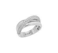 Fingerring JOOP "Schmuck Geschenk" Gr. 58, silber (silberfarben, kristallweiß), Fingerringe, Damen, 58, Silber 925 (Sterlingsilber), 6mm, Fingerring, mit Zirkonia (synth.) (17670737-58) silberfarben, 