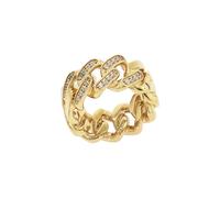 Fingerring JOOP "Schmuck, Geschenk" Gr. 60, gelbgoldfarben, kristallweiß, Fingerringe, Damen, 60, Edelstahl, 11mm, Fingerring, mit Zirkonia (synth.) (50569856-60) gelbgoldfarben, kristallweiß