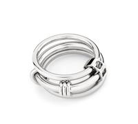 Fingerring LIEBESKIND BERLIN "Schmuck Geschenk Edelstahl The Layer-Ring" Gr. 54, silber (silberfarben), Fingerringe, Damen, 54, Edelstahl, 6mm, Fingerring (18059618-54) silberfarben