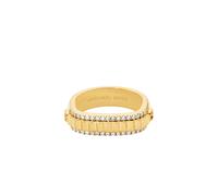Fingerring MICHAEL KORS "Schmuck Geschenk Metall PREMIUM" Gr. 18, gelbgoldfarben, kristallweiß, Fingerringe, Damen, 18, Metall, 6mm, Fingerring, mit Zirkonia (synth.) (48378766-18) gelbgoldfarben, kri
