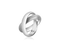 Fingerring NENALINA "Wickelring Basic Gebürstet Verschlungen 925 Silber" Gr. 60, silber, Fingerringe, Damen, 60mm, ohne Stein, Silber 925 (Sterlingsilber), 4mm, Fingerring (99031555-60) silber