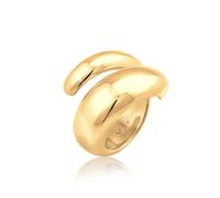Nenalina, Ring Wickelring Glänzend Modern Statement 925 Silber in gold, Schmuck für Damen Gr. 54 mm