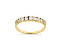 Fingerring OROLINO "Gold 333 mit 11 weißen Zirkonia-Steinen" Gr. 54, gelb (gelb, weiß), Fingerringe, Damen, 054 (17,2), Gold (45890733-54) gelb, weiß