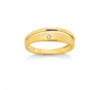 Fingerring OROLINO "Gold 585 glanz/matt mit Brillant 0,02ct." Gr. 58, gelb, Fingerringe, Damen, 058 (18,5), 0,02 SI = kleine Einschlüsse, Gold, Fingerring (15019757-58) gelb