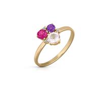 Orolino Diamantring »585/- Gold gelb Rosaquartz Amethyst Rhodolith Bril«