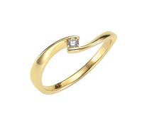 Fingerring OROLINO "Gold 750 mit Brillant 0,06ct." Gr. 58, gelb, Fingerringe, Damen, 058 (18,5), 0,06 SI = kleine Einschlüsse, Gold, Fingerring (45530529-58) gelb