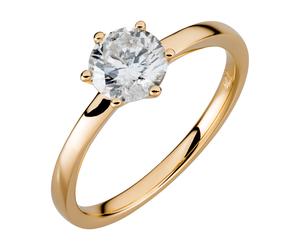 Fingerring OROLINO "Gold 750 mit natürlichem Brillant 1,00ct." Gr. 56, gelb, Fingerringe, Damen, 056 (17,8), 1 P2 = erkennbare Einschlüsse, Gold, Fingerring (12186304-56) gelb