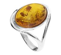 Fingerring OSTSEE-SCHMUCK "- Agnes - Silber 925/000 - Bernstein" Gr. 62, silber (silber 925, silberfarben, weiß), Fingerringe, Damen, 62, Fingerring (54722012-62) silber 925, silberfarben, weiß