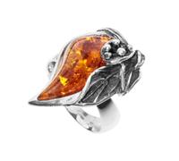 Fingerring OSTSEE-SCHMUCK "- Jana - Silber 925/000 - Bernstein" Gr. 52, silber (silber 925, silberfarben, weiß), Fingerringe, Damen, 52, Fingerring (38003711-52) silber 925, silberfarben, weiß