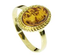 Fingerring OSTSEE-SCHMUCK "- Julie - Gold 333/000 - Bernstein" Gr. 52, gold (gold 333, goldfarben, gelb), Fingerringe, Damen, 52, Fingerring (52162826-52) gold 333, goldfarben, gelb