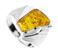 Fingerring OSTSEE-SCHMUCK "- Mette - Silber 925/000 - Bernstein" Gr. 52, silber (silber 925, silberfarben, weiß), Fingerringe, Damen, 52, Fingerring (74151761-52) silber 925, silberfarben, weiß