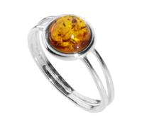 Fingerring OSTSEE-SCHMUCK "- Almut - Silber 925/000 - Bernstein" Gr. 52, silber (silber 925, silberfarben, weiß), Fingerringe, Damen, 52, Fingerring (21189219-52) silber 925, silberfarben, weiß