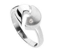 Fingerring OSTSEE-SCHMUCK "- Rica - Silber 925/000 - Brillant" Gr. 54, silber (silber 925, silberfarben, weiß), Fingerringe, Damen, 54, Fingerring (92723431-54) silber 925, silberfarben, weiß
