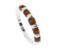 Fingerring OSTSEE-SCHMUCK "- Suzette - Silber 925/000 - Bernstein" Gr. 56, silber (silber 925, silberfarben, weiß), Fingerringe, Damen, 56, Fingerring (66291017-56) silber 925, silberfarben, weiß