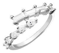 Fingerring Princess Cut Zirkonia Verstellbar Silber