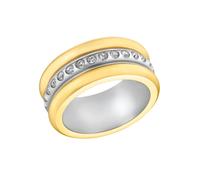 Fingerring S.OLIVER "2036837/-38/-39/-40" Gr. 54, gold (gelbgoldfarben, edelstahlfarben, kristallweiß), Fingerringe, Damen, 54, Edelstahl, 9mm, Fingerring, mit Zirkonia (synth.) (89807663-54)