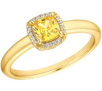 Fingerring S.OLIVER "2037833/-34/-35/-36" Gr. 54, orange (gelbgoldfarben, gelb, weiß), Fingerringe, Damen, 54, Silber 925 (Sterlingsilber), 2mm, Fingerring, mit Zirkonia (synth.) (85345650-54)