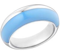 Fingerring S.OLIVER "2037975/-79/-77/-78" Gr. 58, bunt (edelstahlfarben, hellblau), Fingerringe, Damen, 58, Edelstahl, 5mm, Fingerring, mit Emaille (74281452-58)