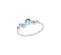 Fingerring S.OLIVER "2039706/-07/-08/-09" Gr. 58, silber (silberfarben, blau, grün, türkis), Fingerringe, Damen, 58, Silber 925 (Sterlingsilber), Fingerring, mit Zirkonia (synth.) (81738602-58) silber