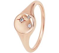 Fingerring S.OLIVER "Stern" Gr. 54, gold (roségoldfarben, weiß), Fingerringe, Damen, 54, Silber 925 (Sterlingsilber), Fingerring, mit Zirkonia (synth.) (32789722-54)