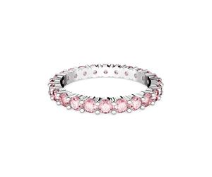 Fingerring SWAROVSKI "Matrix, Rundschliff" Gr. 58, rosa (metallfarben, rosa), Fingerringe, Damen, 58, Metall, Fingerring, mit Swarovski Kristall (35504214-58) metallfarben, rosa