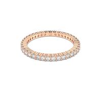 Fingerring SWAROVSKI "Matrix Tennis Vittore, 5655703, 5656293, 5656300, 5656297" Gr. 55, rosa (roségoldfarben, kristallweiß), Fingerringe, Damen, 55, Metall, 2mm, Fingerring, mit Swarovski Kristall (1