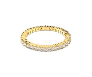 Fingerring SWAROVSKI "Matrix Tennis Vittore, 5655703, 5656293, 5656300, 5656297" Gr. 60, gold (gelbgoldfarben, kristallweiß), Fingerringe, Damen, 60, Metall, 1,8mm, Fingerring, mit Swarovski Kristall