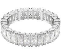 Matrix Ring, Baguette-Schliff, Weiß, Silberfarbenes Finish 50