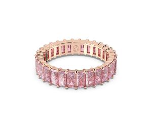 Fingerring SWAROVSKI "Schmuck Geschenk Matrix Ring" Gr. 55, rosa (roségoldfarben, pink), Fingerringe, Damen, 55, Metall, 4,7mm, Fingerring, mit Swarovski Zirkonia (synth.) (54703910-55) roségoldfarben