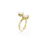 Swarovski Offener Damenring Mesmera – Herzschliff, Pavé, Weiß, Goldlegierungsschicht Größe 50