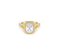 Fingerring SWAROVSKI "Schmuck Geschenk UNA Ring" Gr. 58, gold (gelbgoldfarben, kristallweiß), Fingerringe, Damen, 58, Metall, Fingerring, mit Swarovski Kristall, Zirkonia (synth.) (33624916-58) gelbgo