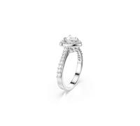 Fingerring SWAROVSKI "Schmuck Geschenk Una Ring" Gr. 60, silber (metallfarben, kristallweiß), Fingerringe, Damen, 60, Metall, Fingerring, mit Swarovski Kristall, Zirkonia (synth.) (41988149-60) metall