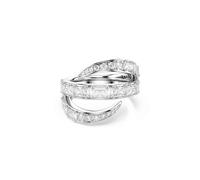Fingerring SWAROVSKI "Schmuck Geschenk Vienna Ring" Gr. L, silber (metallfarben, kristallweiß), Fingerringe, Damen, L, Metall, Fingerring, mit Swarovski Kristall, Zirkonia (synth.) (54360005-L) metall