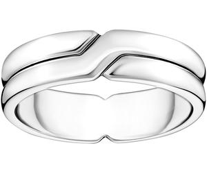 Fingerring THOMAS SABO "Gekreuztes Silberring-Duo" Gr. 62, silber (silberfarben), Fingerringe, Damen, 62, Silber 925 (recycelt), 6mm, Fingerring (41419201-62) silberfarben