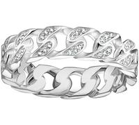 Fingerring THOMAS SABO "Kettenglieder-Ring Silber mit Zirkonia" Gr. 54, bunt (silberfarben, weiß), Fingerringe, Damen, 54, Silber 925 (recycelt), 5mm, Fingerring, mit Zirkonia (synth.) (90574919-54) s