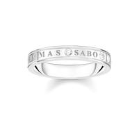 Fingerring THOMAS SABO "mit weißen Steinen, TR2253-051-14-52,54,56,58" Gr. 52, silber (silberfarben, kristallweiß), Fingerringe, Damen, 52, Silber 925 (recycelt), 3,4mm, Fingerring, mit Zirkonia (synt