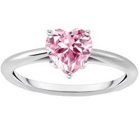 Fingerring THOMAS SABO "Schmuck Silber 925 Ring in Herzform" Gr. 54, bunt (silberfarben, pink), Fingerringe, Damen, 54, Silber 925 (recycelt), 2mm, Fingerring, mit Zirkonia (synth.) (97122415-54)