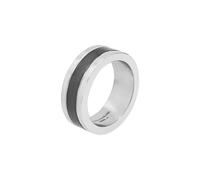 Fingerring TOM TAILOR "Schmuck Geschenk Edelstahl" Gr. 66, silber (edelstahlfarben, schwarz), Fingerringe, Herren, 66, Edelstahl, 8mm, Fingerring (71320266-66) edelstahlfarben, schwarz