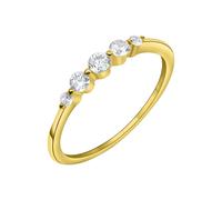 Fingerring VIVANCE "375 Gelbgold glanz Zirkonia" Gr. 58, weiß, Fingerringe, Damen, 058 (18,5), Gold, Fingerring (78548452-58) weiß