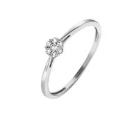 Fingerring VIVANCE "375 Weißgold Brillant" Gr. 17, weiß, Fingerringe, Damen, 054 (17,2), 0,11 P3 = leicht erkennbare Einschlüsse, Gold, Fingerring (72707814-17) weiß