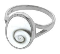 Fingerring VIVANCE "925 Silber mit Muschel weiß" Gr. 54, weiß, Fingerringe, Damen, 054 (17,2), Silber 925 (Sterlingsilber), Fingerring (24101900-54) weiß