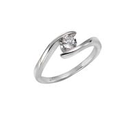 Fingerring VIVANCE "925 Silber rhodiniert Zirkonia weiß" Gr. 17, weiß, Fingerringe, Damen, 054 (17,2), Silber 925 (Sterlingsilber), Fingerring (54377729-17)