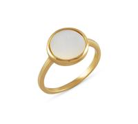 Fingerring VIVANCE "925 Silber vergoldet Perlmutt" Gr. 18, gelb, Fingerringe, Damen, 056 (17,8), 1,28, Silber 925 (Sterlingsilber), Fingerring (55629327-18) gelb